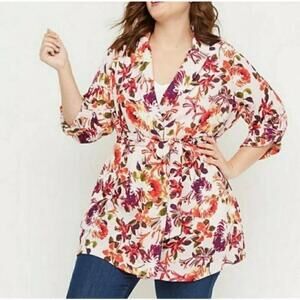 Lane Bryant Floral Kimono Top/Robe Sz 14/16 Multi-functional